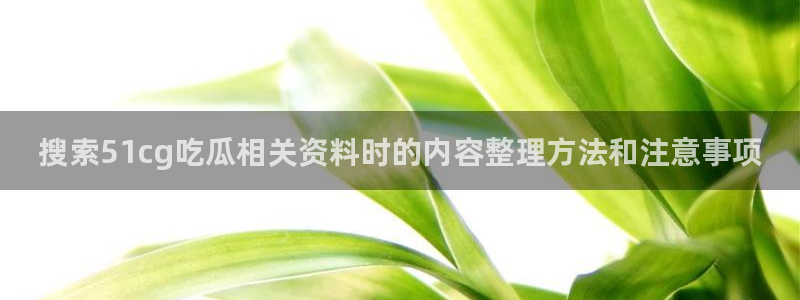 五一吃瓜网：搜索51cg吃瓜相关资料时的内容整理方法和注意事项
